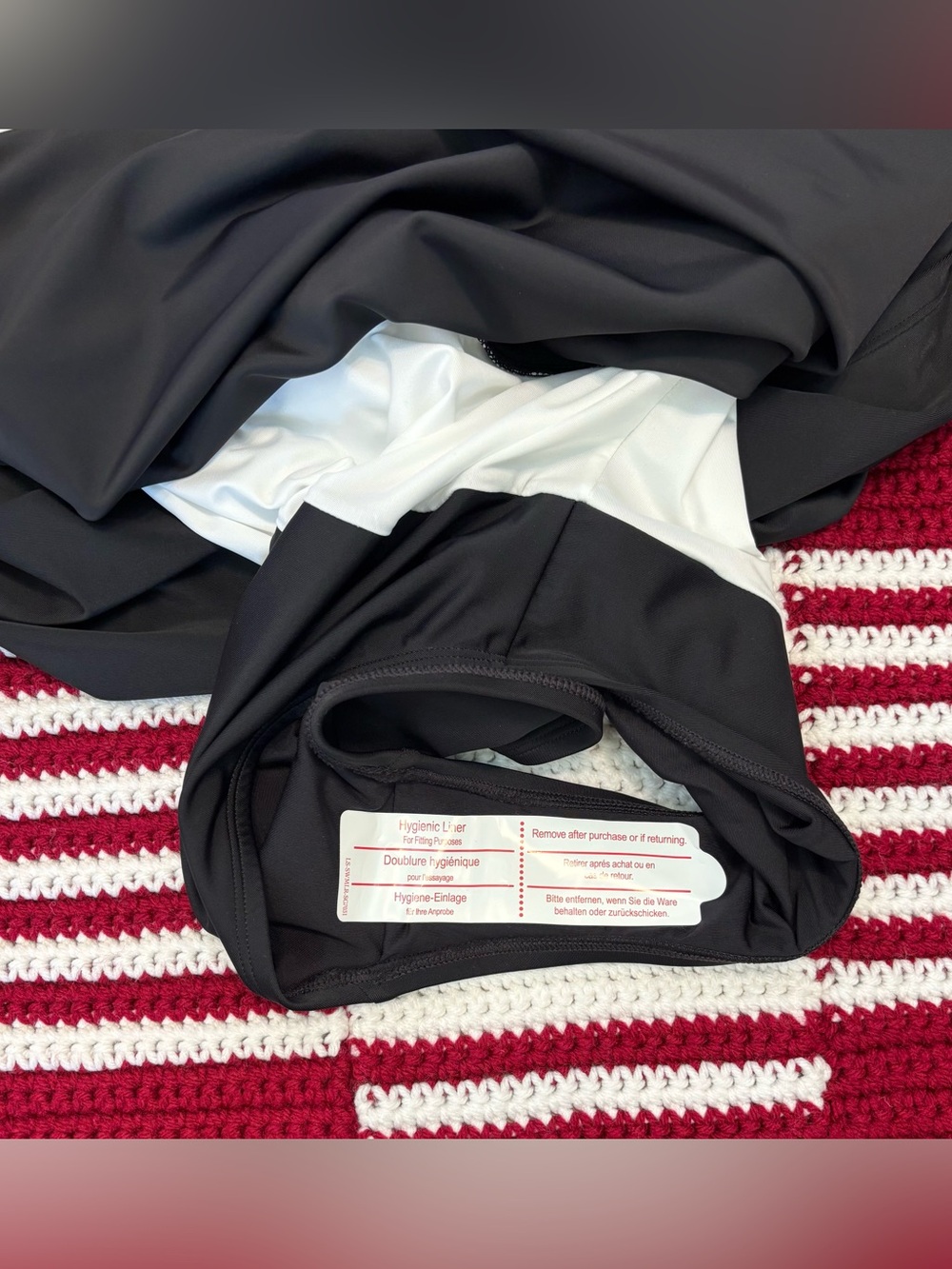 NWT Lands' End Women Zipper Front Swim Dress, Sz XS, Black with White Trim - Picture 8 of 16
